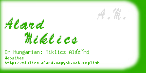 alard miklics business card
